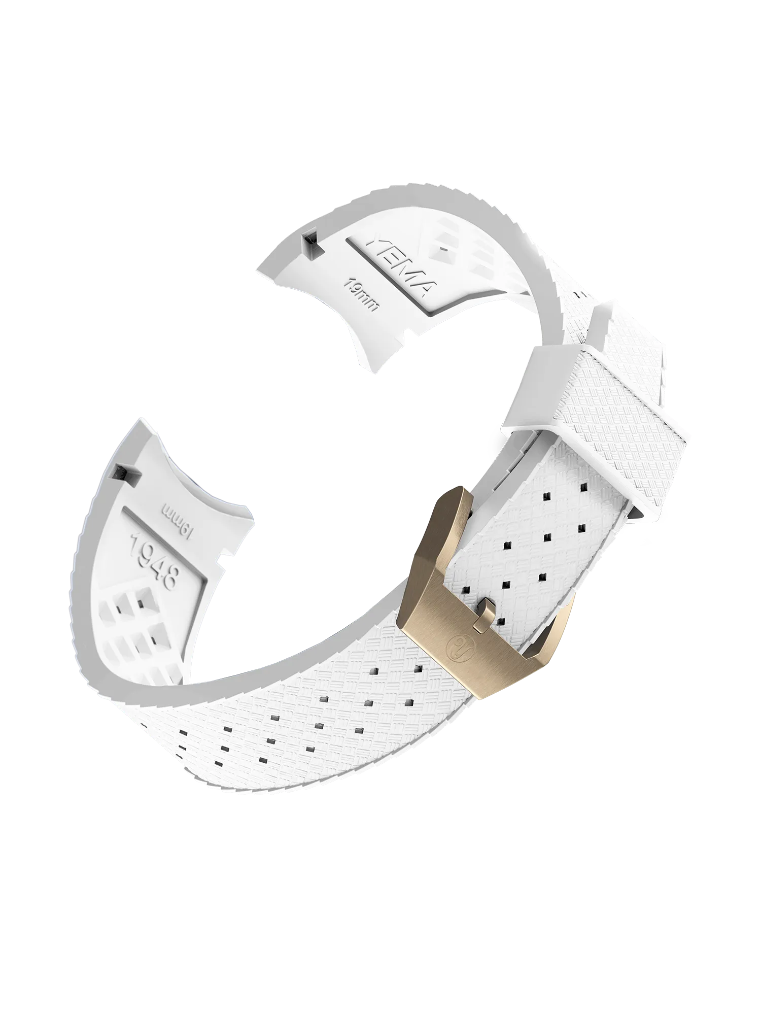 ホワイト FKM ヴィトン® 一体型ストラップが時計に付属