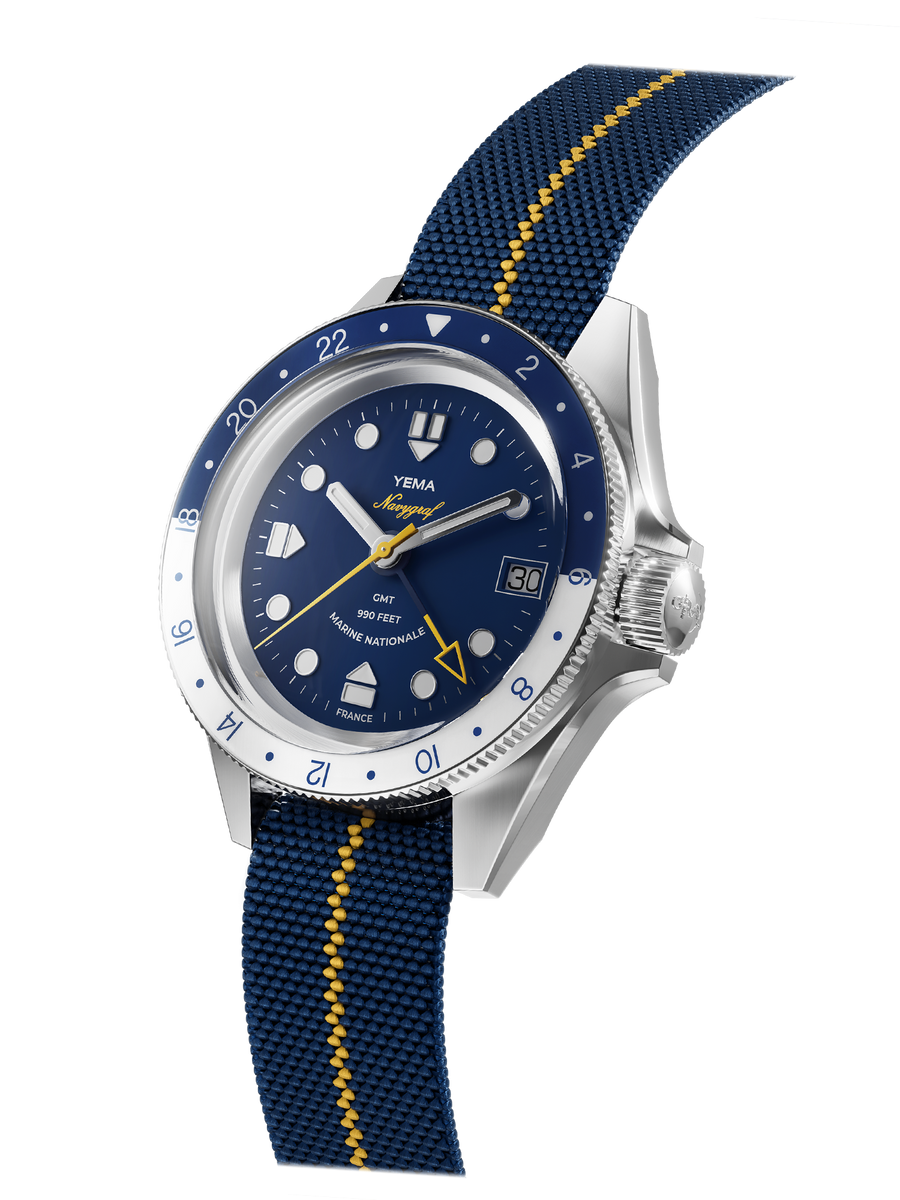 Bracelet Officiel Marine Nationale avec votre montre Yema Navygraf Marine Nationale GMT (d'une valeur de ¥15,500)